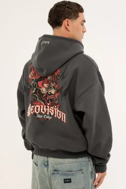 Akuma Urban Zip Through Hoodie Asphalt