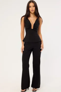 Alba Mid Rise Flare Pant Black