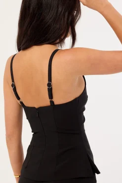 Alba Structured Top Black
