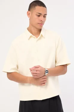 Alfie Boxy Cropped Shirt Off White