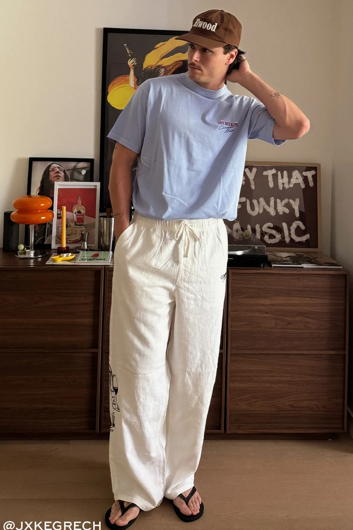 Alfresco Baggy Linen Pant Off White