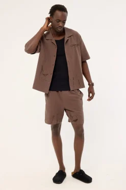 Alfresco Elastic Waist Short Brown