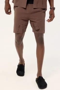 Alfresco Elastic Waist Short Brown