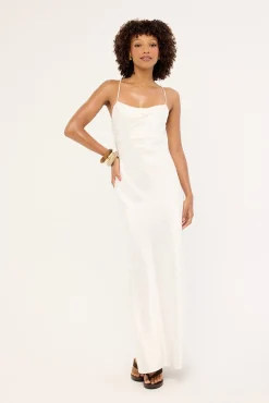 Alici Polka Maxi Dress White