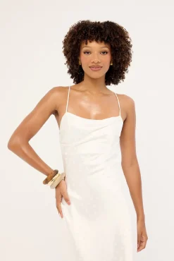 Alici Polka Maxi Dress White