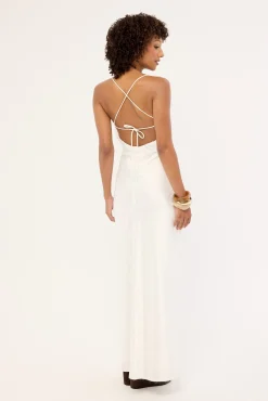 Alici Polka Maxi Dress White