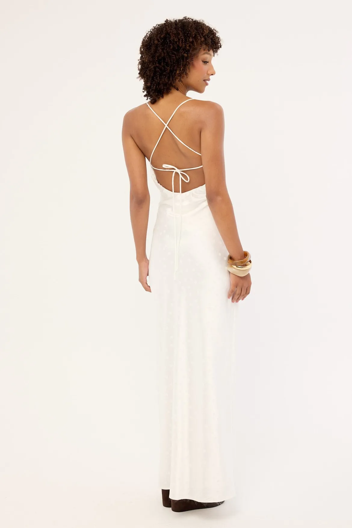 Alici Polka Maxi Dress White