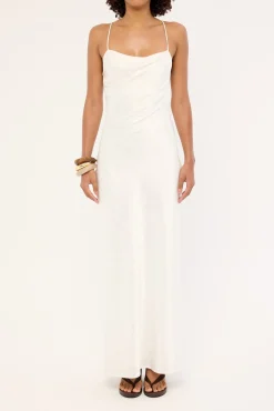 Alici Polka Maxi Dress White