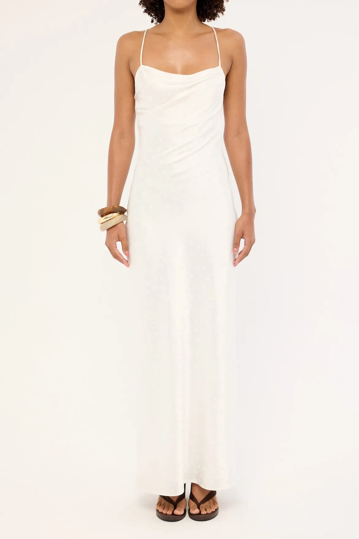 Alici Polka Maxi Dress White