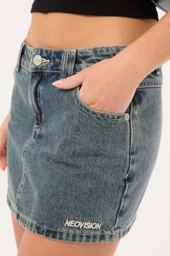 All Stars Denim Mini Skirt Mid Blue Denim
