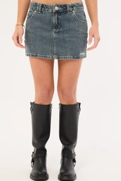All Stars Denim Mini Skirt Mid Blue Denim