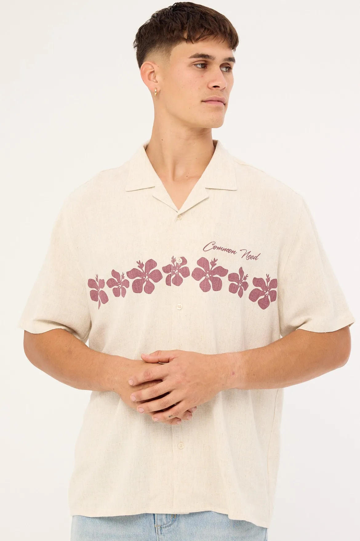 Aloha Linen Resort Shirt Natural