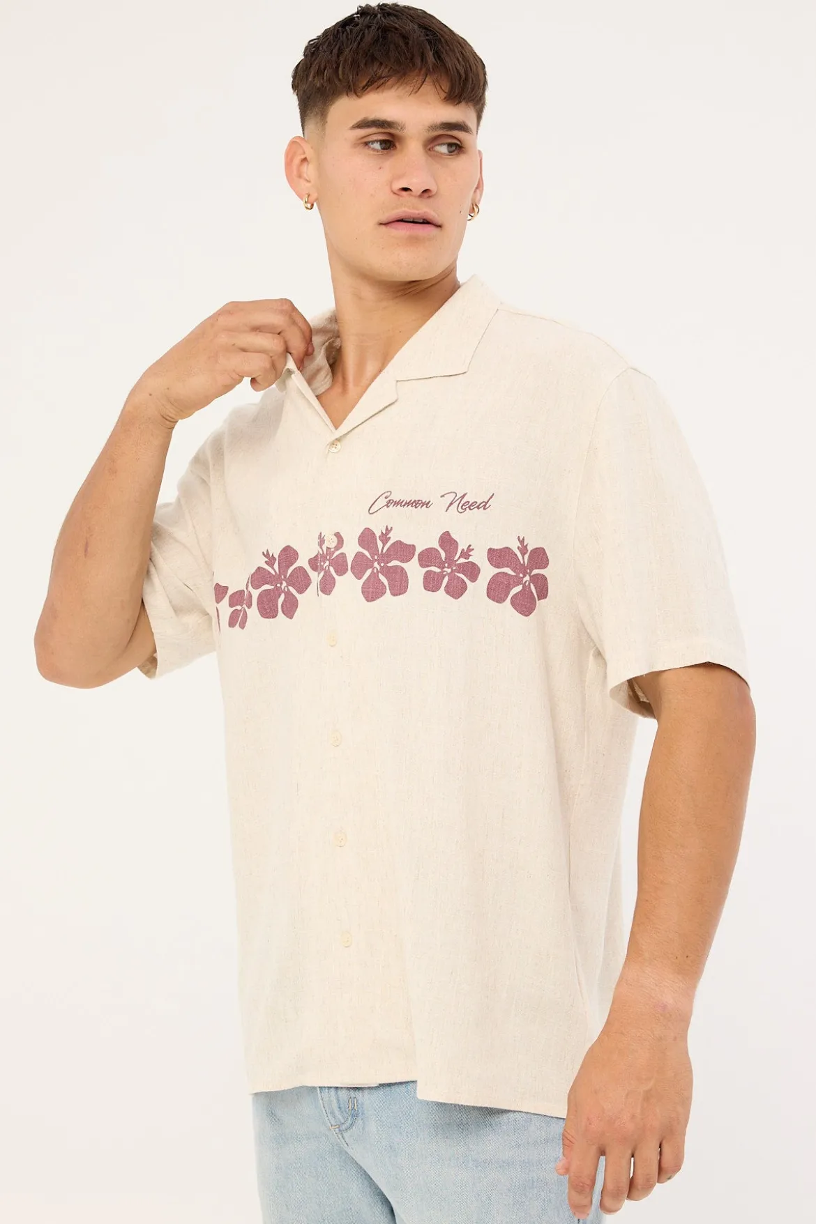 Aloha Linen Resort Shirt Natural