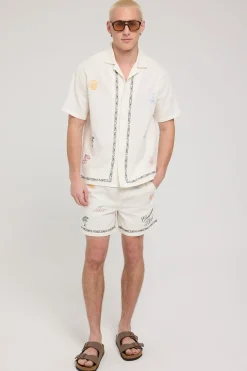 Amalfi Embroidered Short Ecru