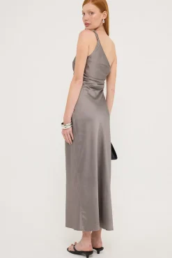 Amara Twist Shoulder Maxi Dress Charcoal