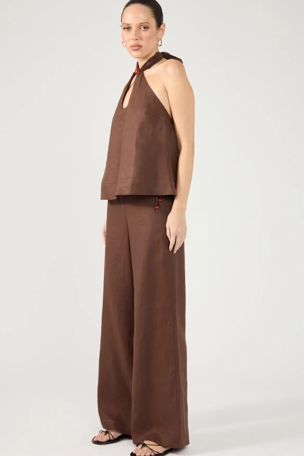 Amber Linen Pant Brown