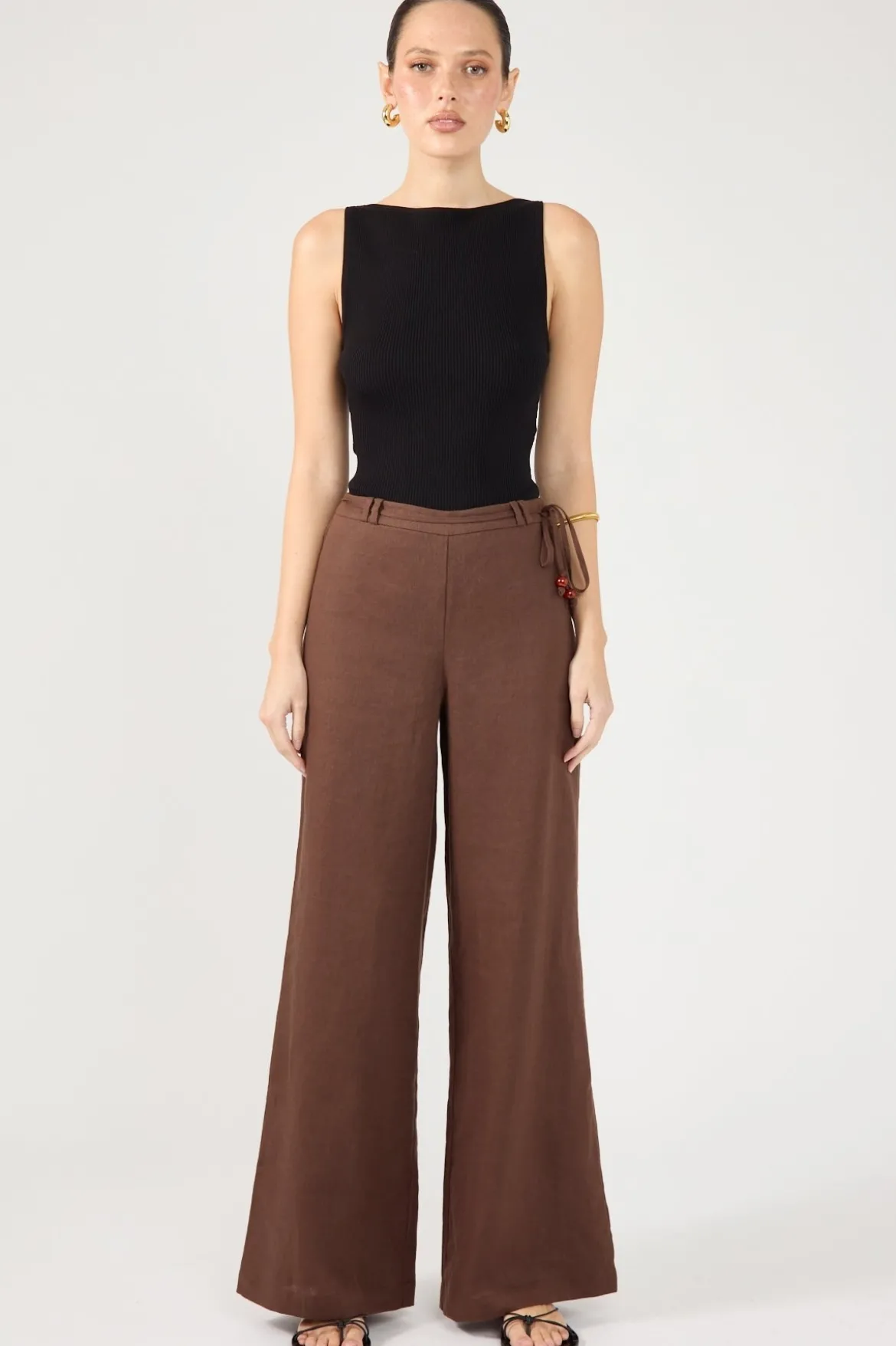 Amber Linen Pant Brown