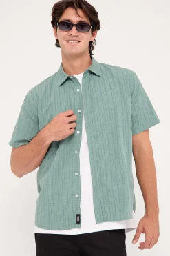 Ambient Connections Short Sleeve Shirt Chinois Green