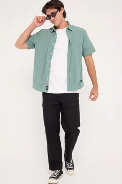Ambient Connections Short Sleeve Shirt Chinois Green