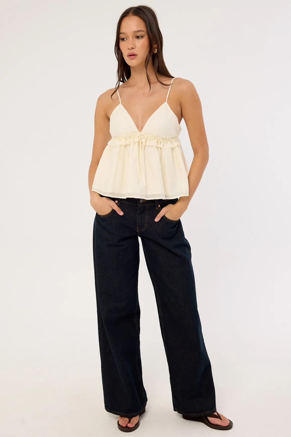 Amie Frill Cami Top Off White