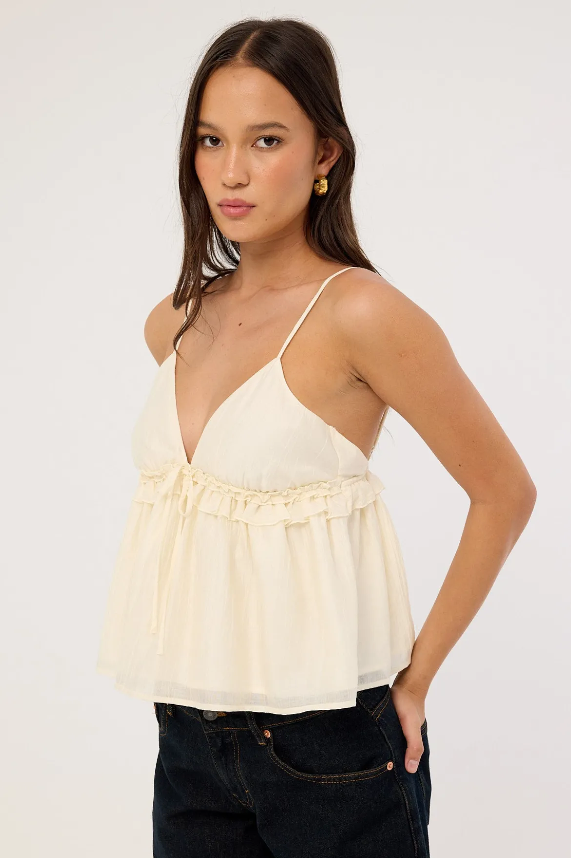 Amie Frill Cami Top Off White