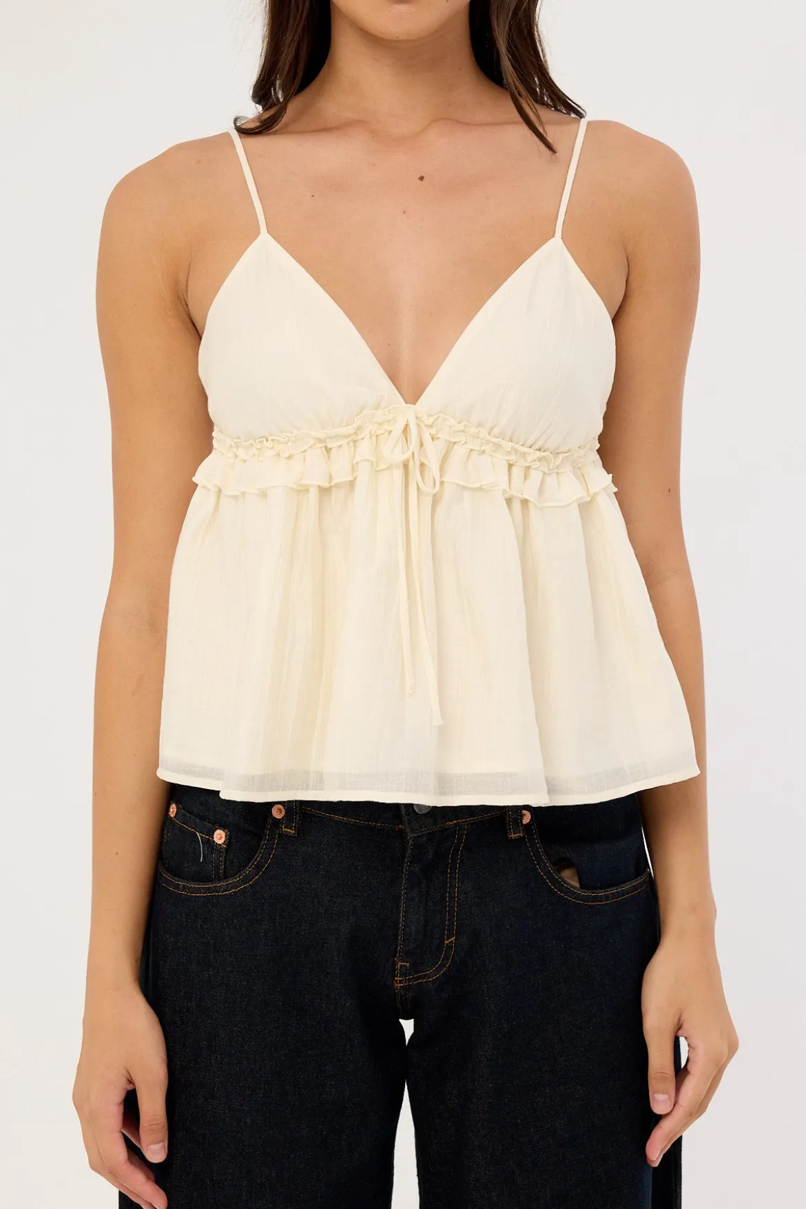 Amie Frill Cami Top Off White