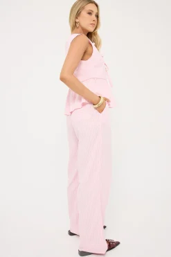 Amos Stripe Straight Leg Pant Pink Stripe