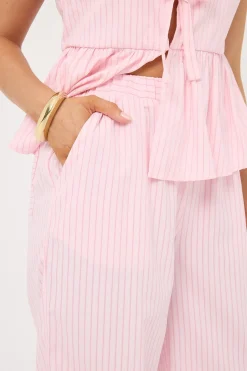 Amos Stripe Straight Leg Pant Pink Stripe