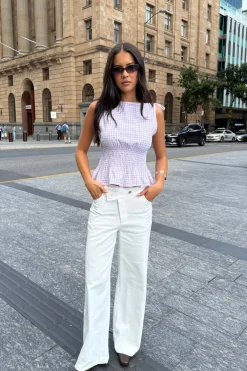 Andie Ruched Tie Top Pink