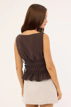 Andie Wrap Skort Brown Check