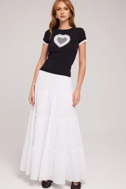 Angel Heart Longline Baby Tee Black