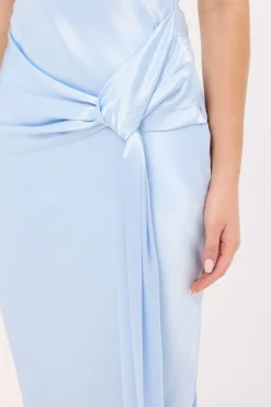 Angie Tie Front Maxi Dress Baby Blue