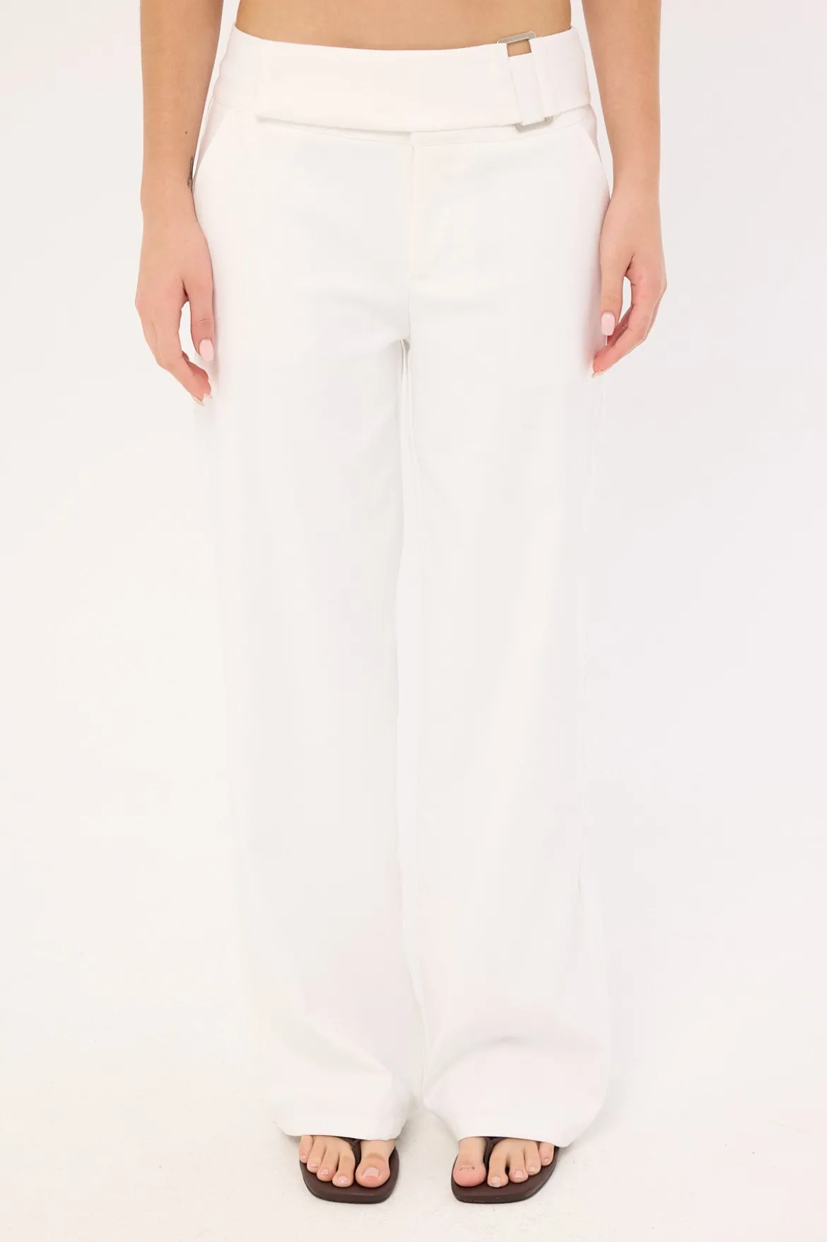 Anni Belted Pant White