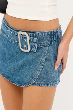 Anouk Denim Skort Mid Blue Denim