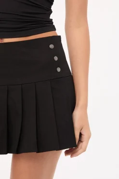 Anya Pleated Skirt Black