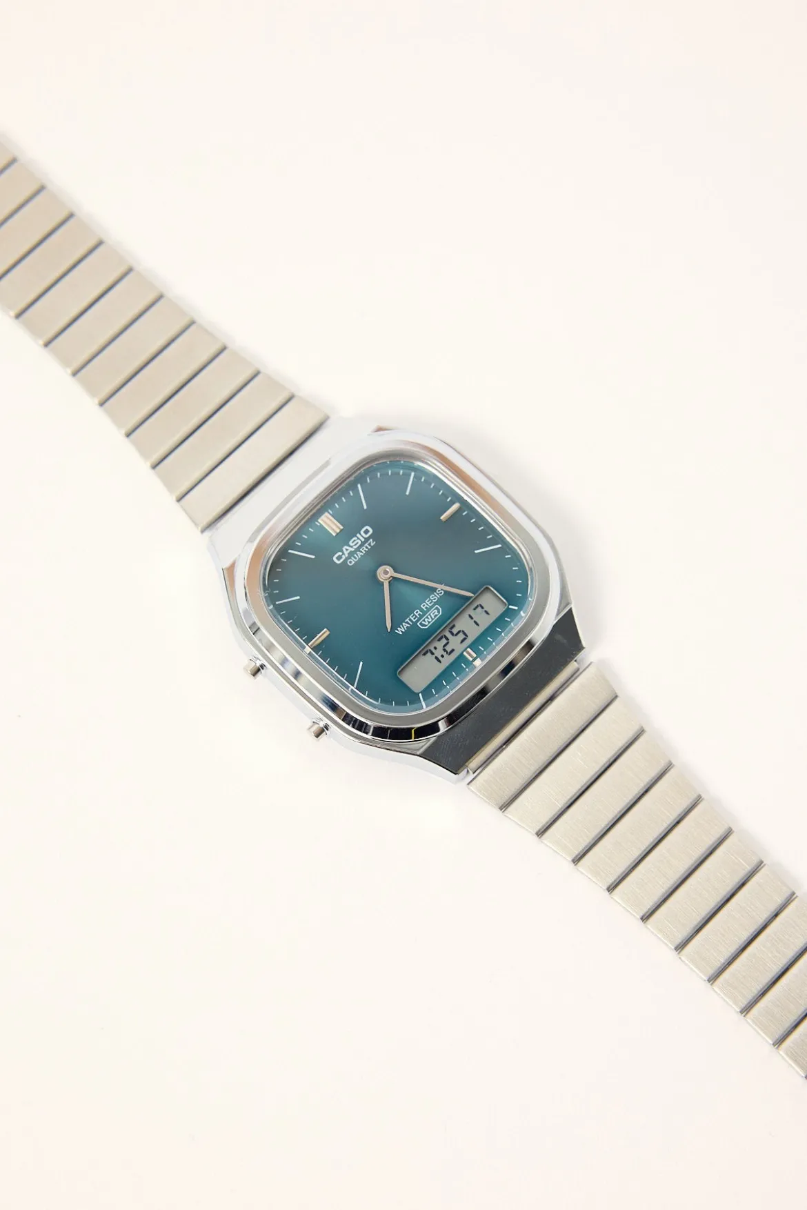 AQ240E-3A Duo Watch Silver/Teal