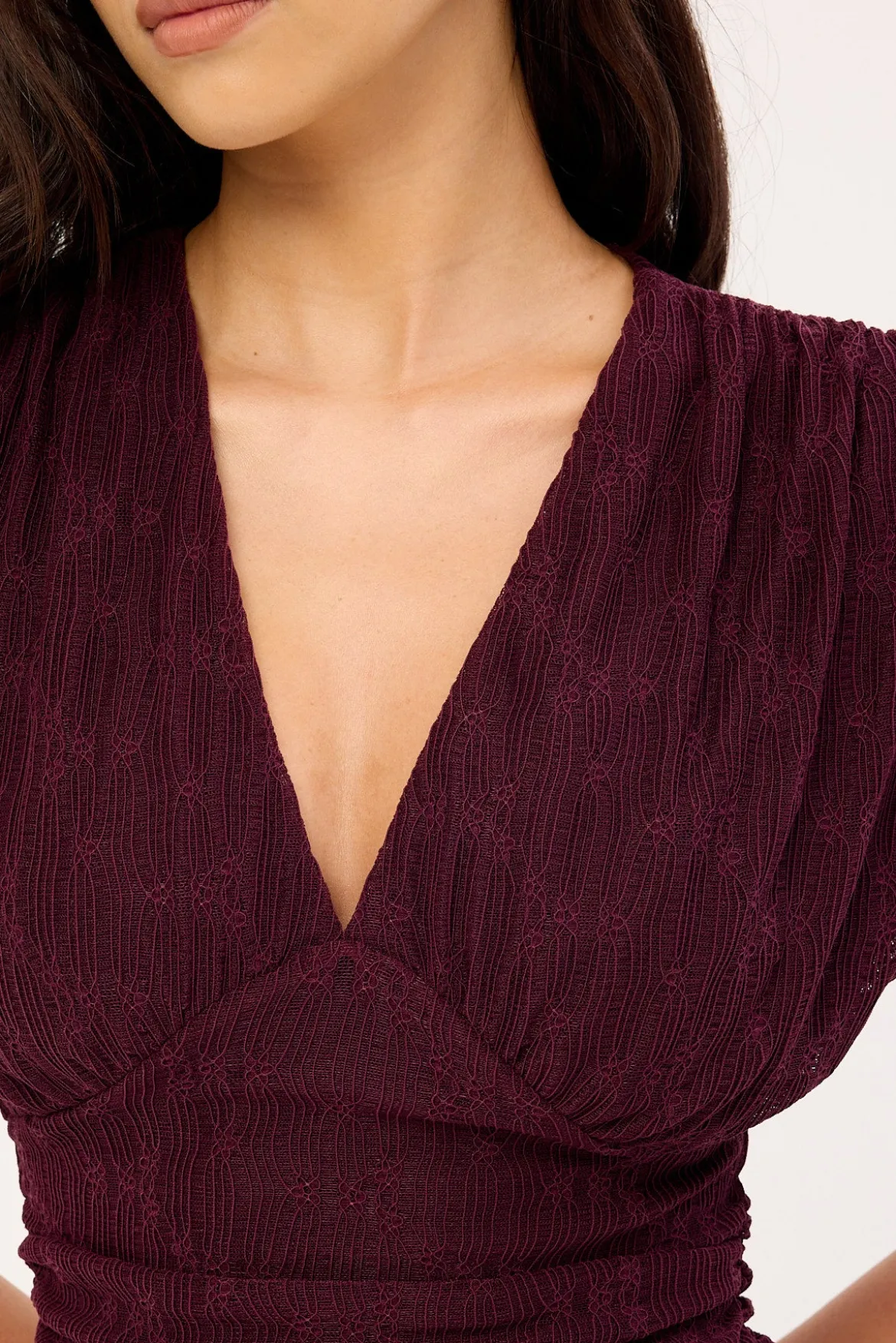 Ardena Frill Mini Dress Plum