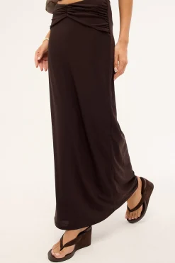 Aria Maxi Skirt Brown