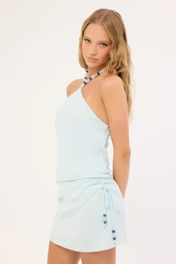 Ariel beaded Mini Skirt Light Blue