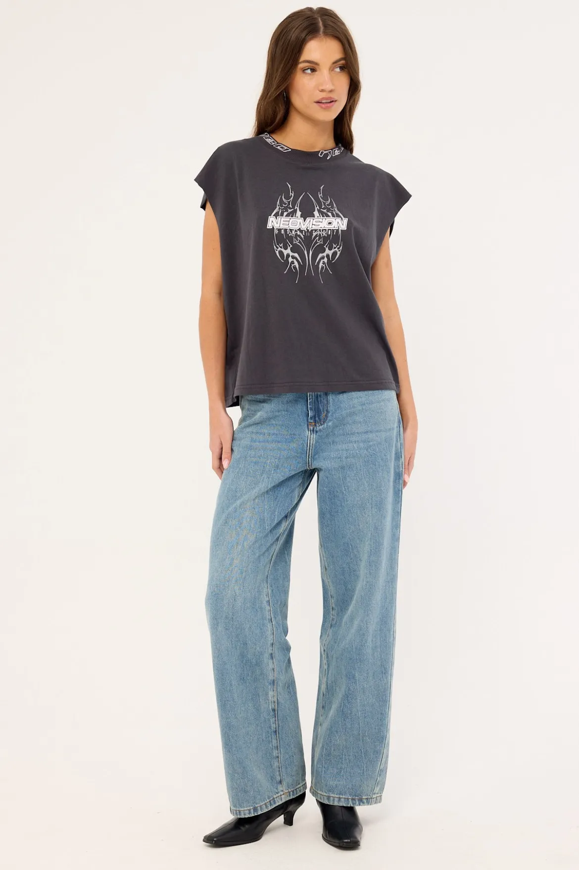 Arkos Cropped Muscle Tank Asphalt