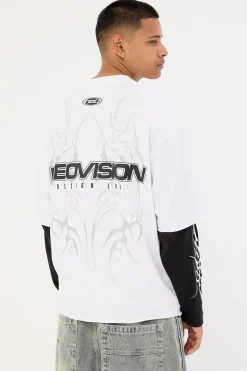 Arkos Layered Long Sleeve Tee White