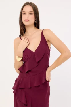 Armina Frill Maxi Dress Plum