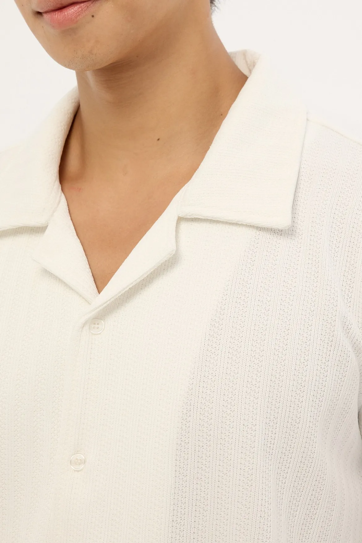 Artie Boxy Cropped Resort Shirt White