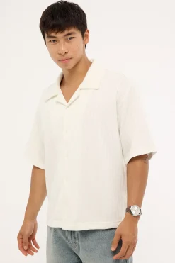 Artie Boxy Cropped Resort Shirt White