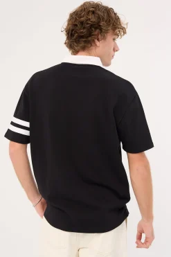 Ascend Short Sleeve Rugby Polo Black