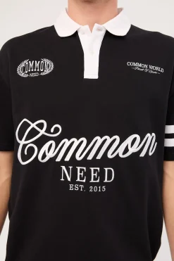 Ascend Short Sleeve Rugby Polo Black
