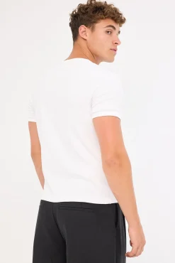Ascot Tight Ribbed Cotton Tee White