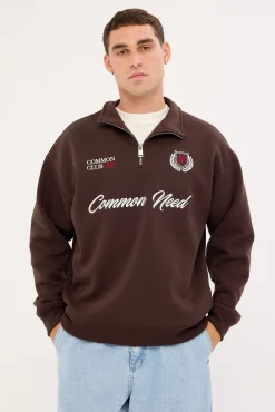 Ashwood Quarter Zip Sweater Coffee Brown
