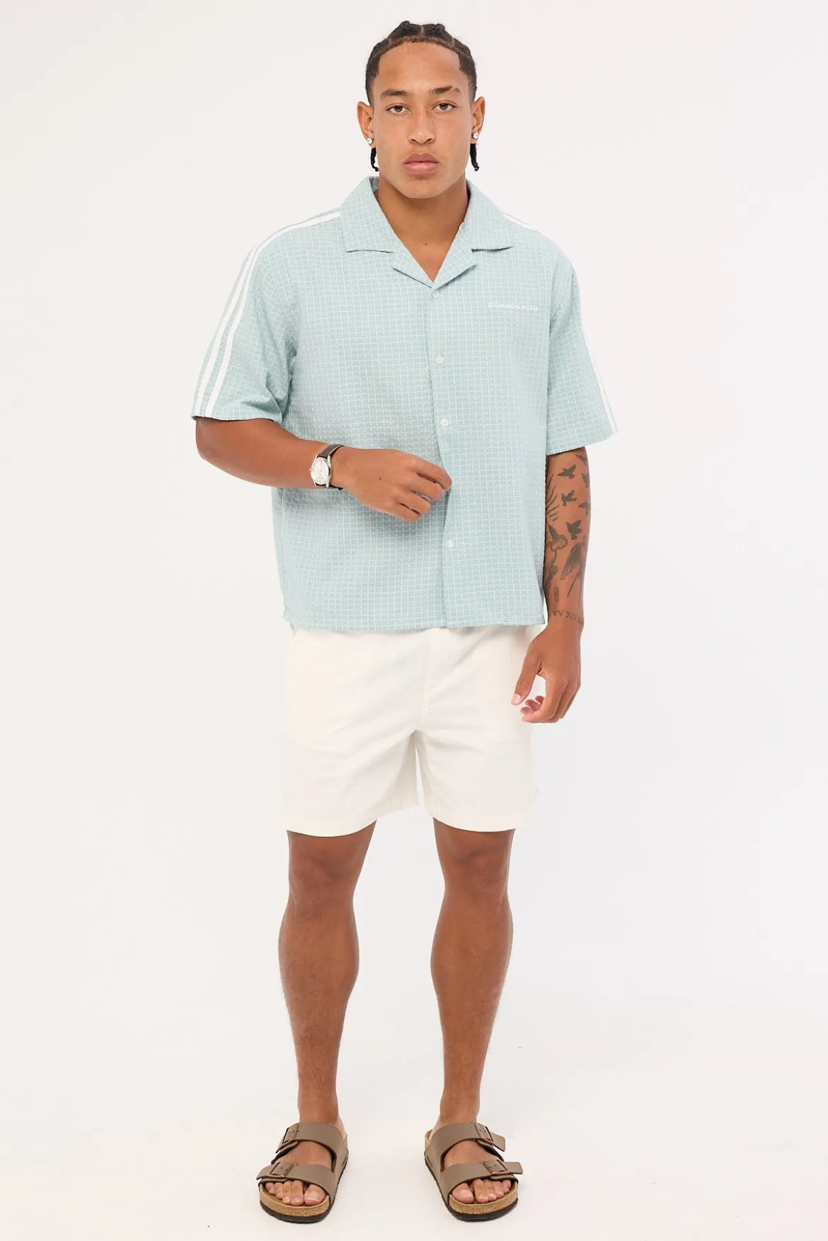 Aspect Boxy Cropped Resort Shirt Powder Blue