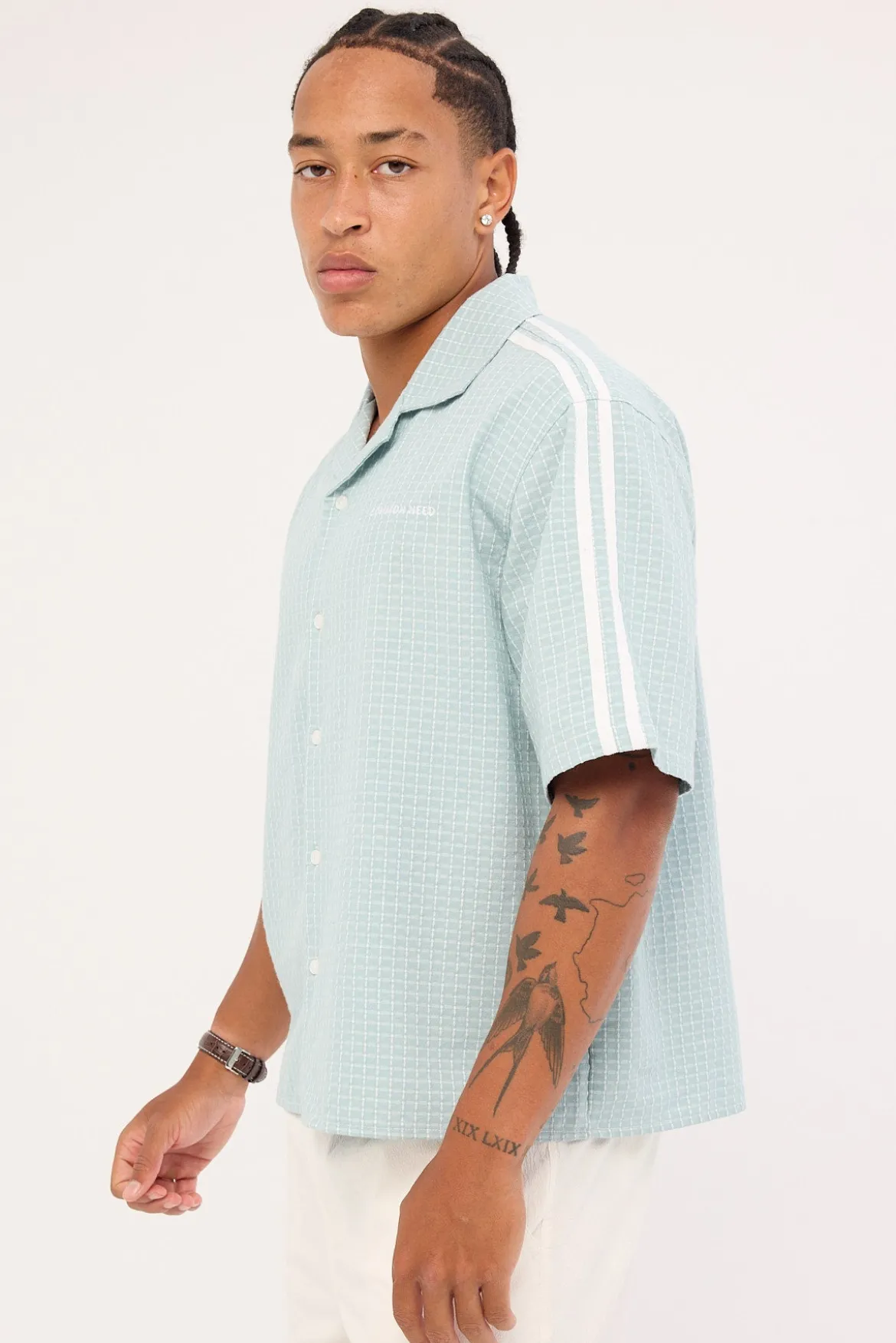 Aspect Boxy Cropped Resort Shirt Powder Blue